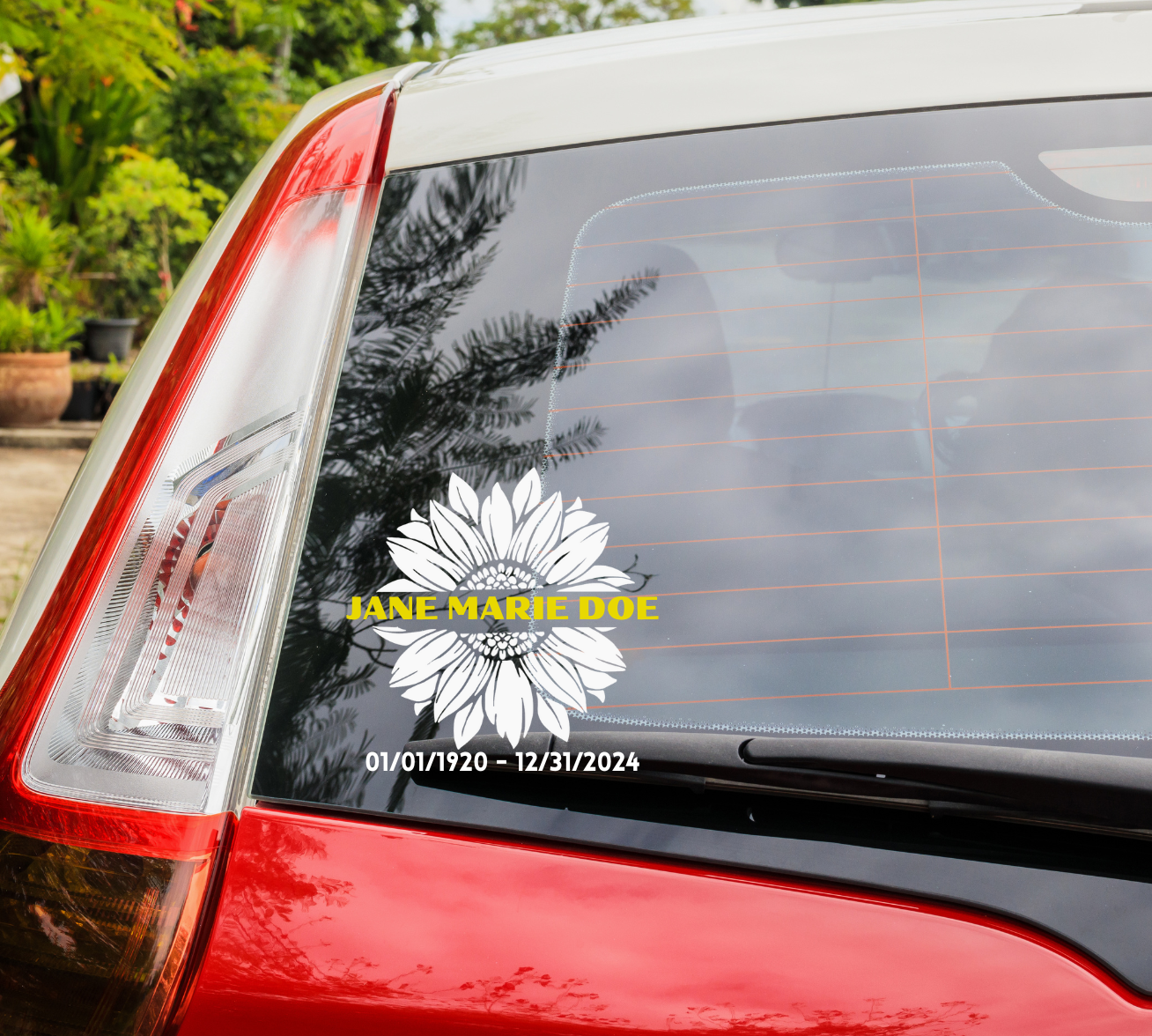 Personalized Sunflower Memorial Decal – Custom Name In Loving Memory Sticker