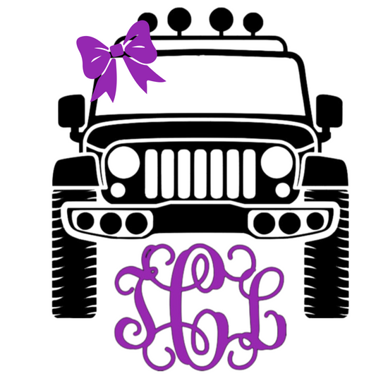 Customizable Jeep with Personalized Monogram and Optional Bow - Tailored JEEP Design with monogram