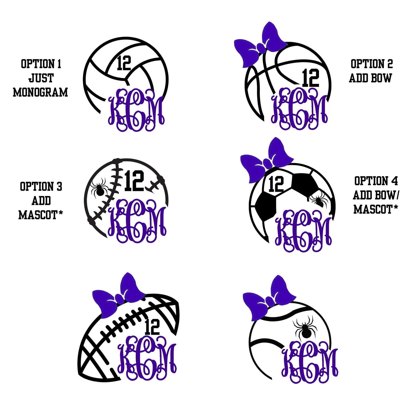 Custom Monogram Design for Your Favorite Sport Sports Vinyl Decal – Personalized Sports Decal