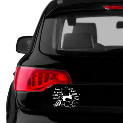 "how do you spell love? you don‘t spell it, you feel it." Winnie the Pooh and Piglet (Leaning on each other) Vinyl Decal – Heartfelt Friendship Quote Sticker – Cute Bear Character Decor friendship decal Love Decal