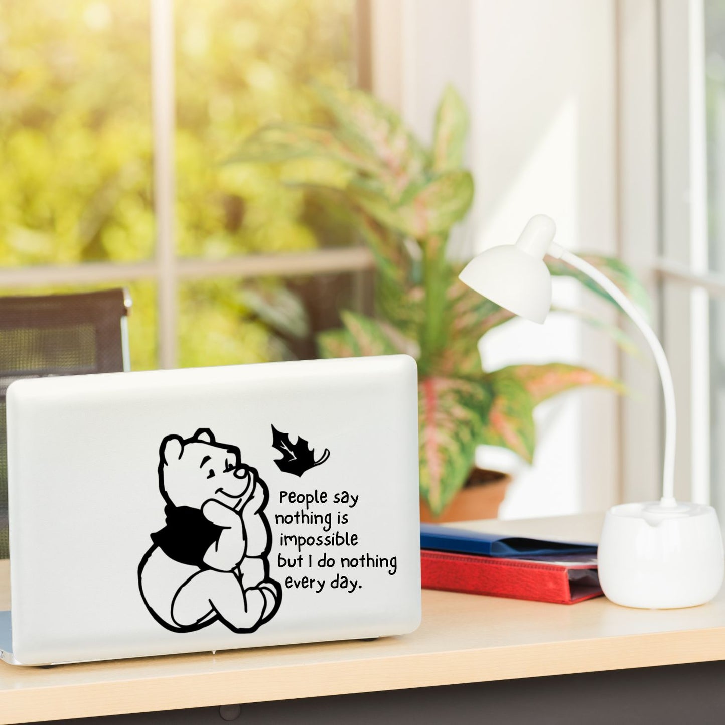 Pooh Vinyl Decal "people say nothing is impossible, but I do nothing every day" Quote Sticker – Cute Character Decor Winnie the Pooh Decal