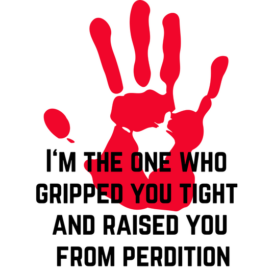 TV SHOW Supernatural "I raised you from perdition" with red hand Cass Quote Castiel Decal #SPNfamily Decal  Winchester Car decal Cup Decal