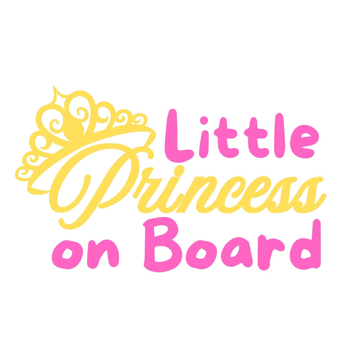 Little Princess on Board Vinyl Decal for car window – Cute Car Sign for Baby Girl – Adorable Crown Design