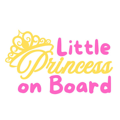 Little Princess on Board Vinyl Decal for car window – Cute Car Sign for Baby Girl – Adorable Crown Design