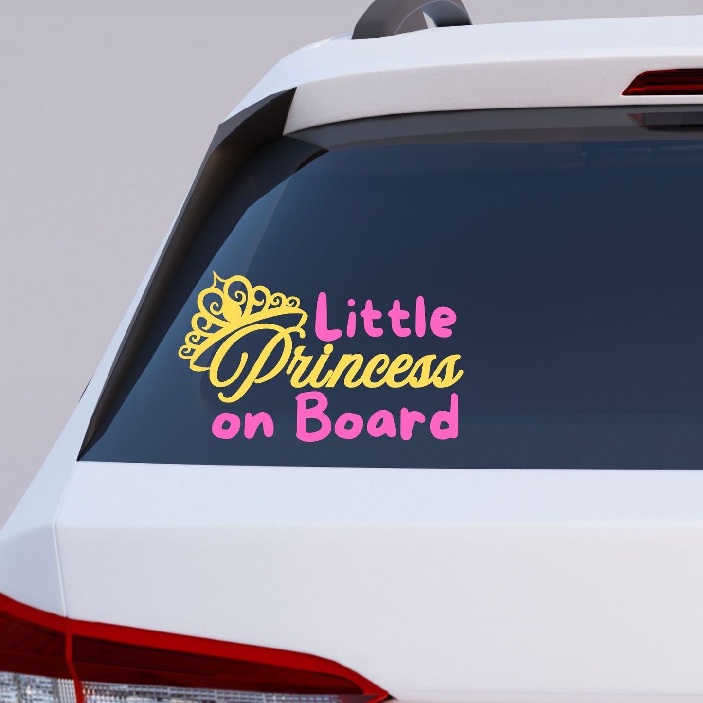 Little Princess on Board Vinyl Decal for car window – Cute Car Sign for Baby Girl – Adorable Crown Design