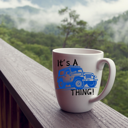 Love your Jeep? Celebrate it with our "It's a (JEEP) Thing" Vinyl decal. Order now and express your passion!