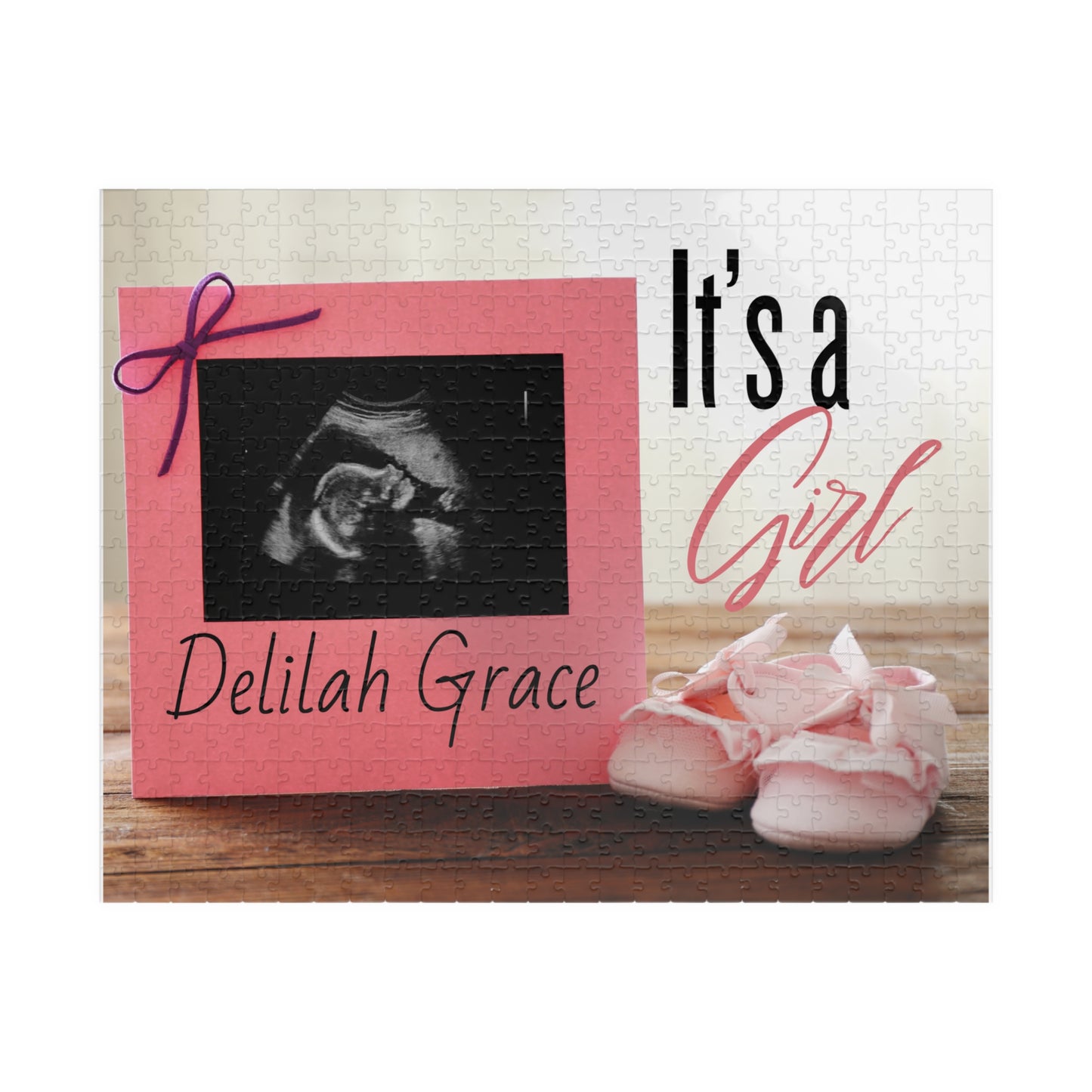 Gender Reveal Puzzle — Surprise Announcement Girl Reveal (110–520 pcs)
