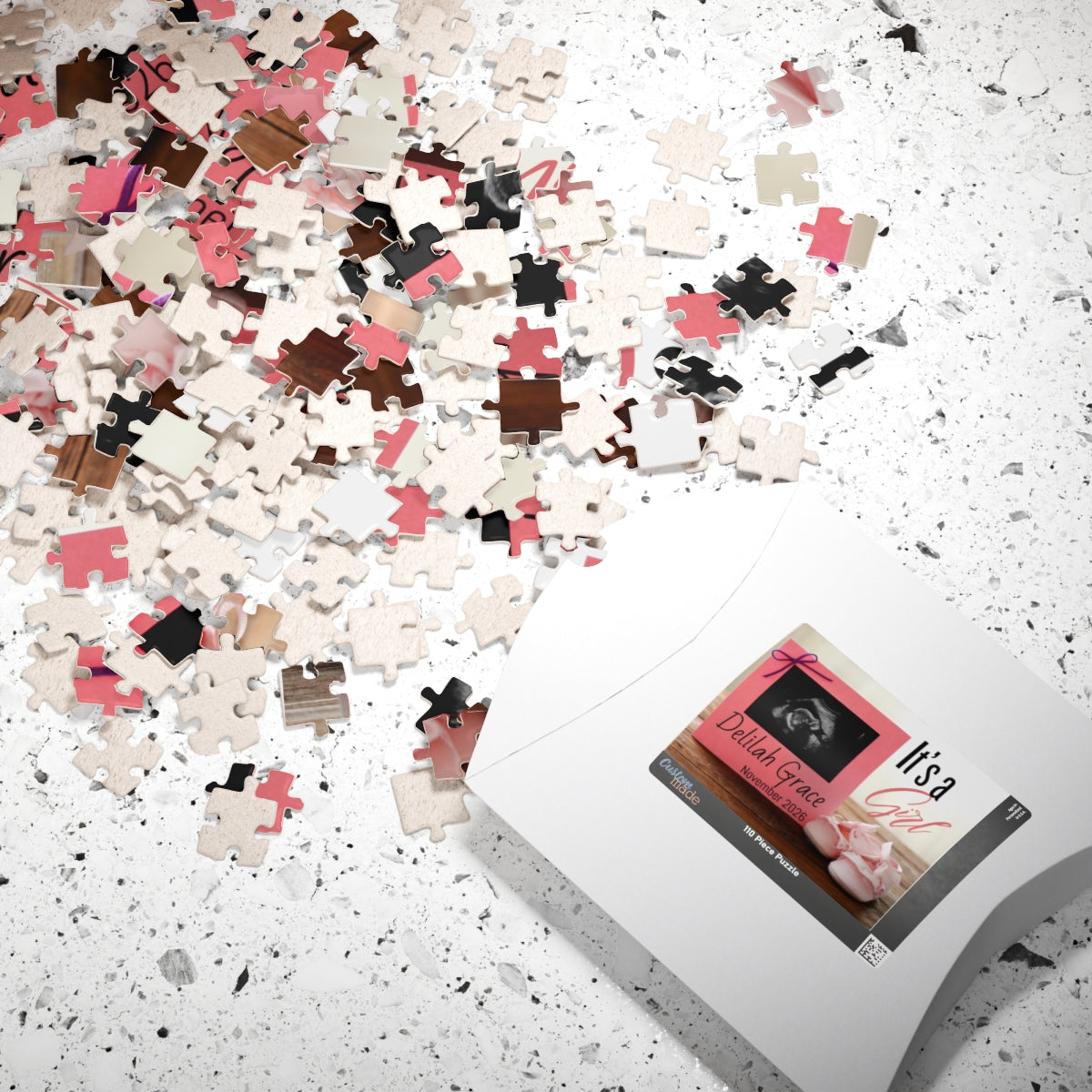 Gender Reveal Puzzle — Surprise Announcement Girl Reveal (110–520 pcs)