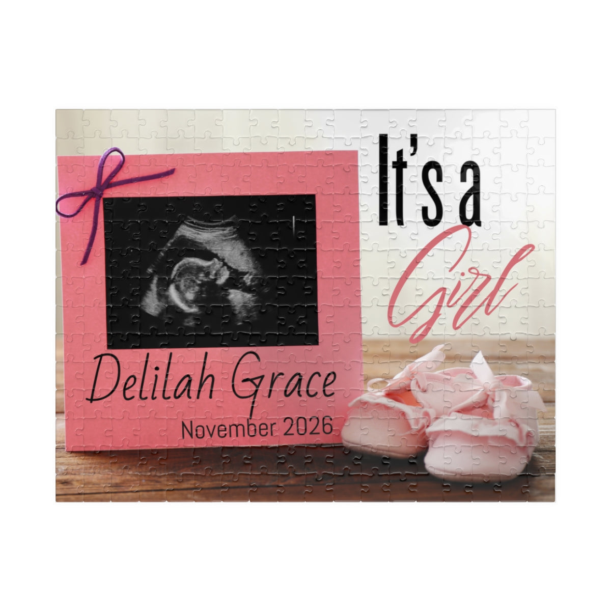 Gender Reveal Puzzle — Surprise Announcement Girl Reveal (110–520 pcs)