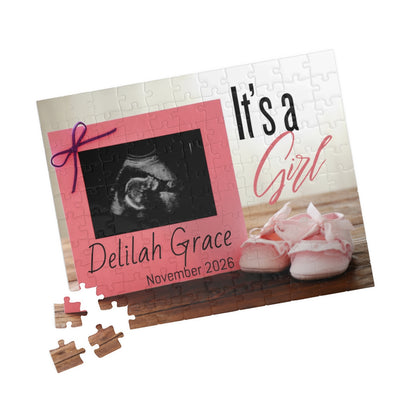 Gender Reveal Puzzle — Surprise Announcement Girl Reveal (110–520 pcs)