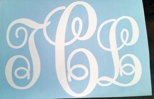 SCRIPT MONOGRAM DECAL - Personalized