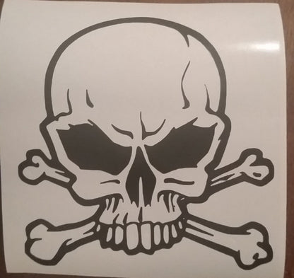 SKULL AND CROSS Bones Decal Window Decal Car Decal Computer Decal