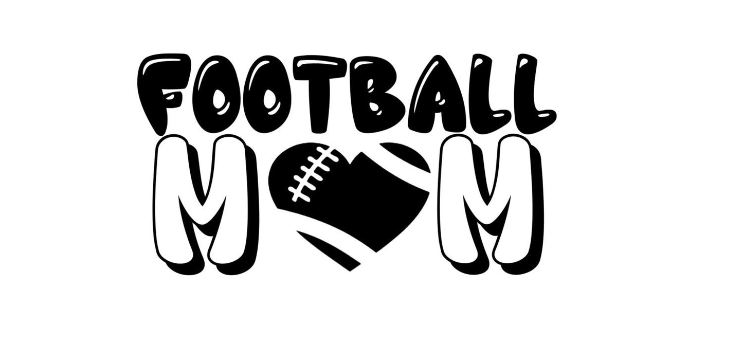 FOOTBALL MOM  decal -  Football Heart Mom Decal - Football decal - High School Football - RTIC Cup Decal Yeti Decal Window Decal