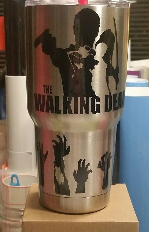 Zombie hands  (ONLY) perfect for a Yeti or RTIC cups! TWD Decal Car decal computer decal
