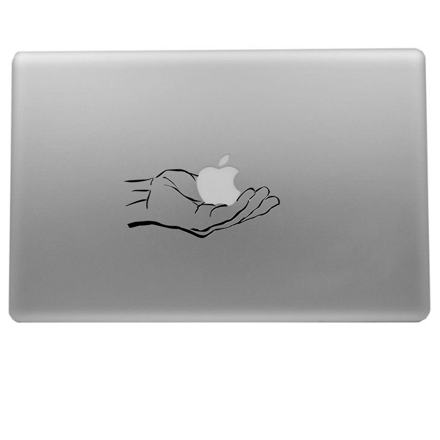 Hand Holding Apple - APPLE  COMPUTER Decal - Cell phone - Macbook - Laptop - Macbook Decal