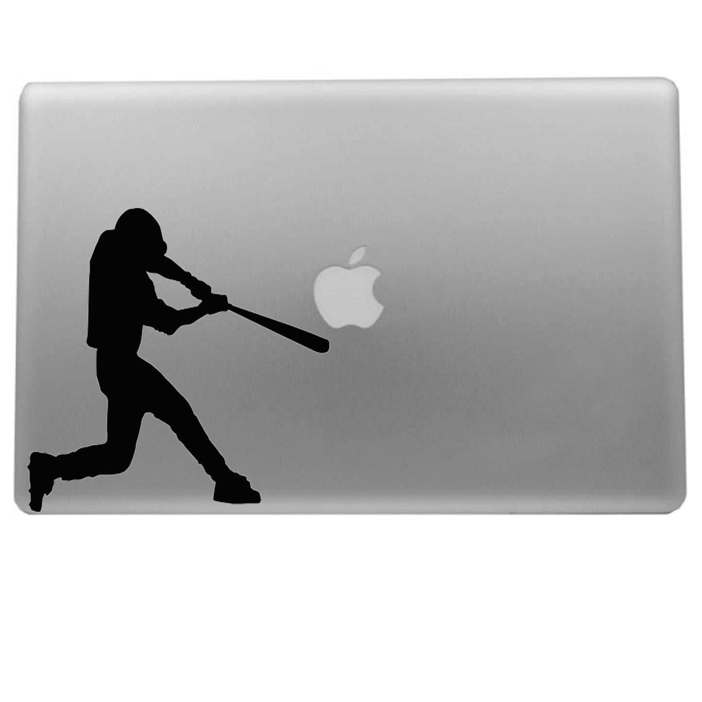 Baseball Player Apple Computer Decal | Cell Phone, MacBook, Laptop Sticker | Sports-Themed Vinyl Decal