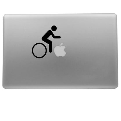 Bike Rider Apple Computer Decal – Unique Stick Figure Design for Cell Phones, MacBooks, and Laptops