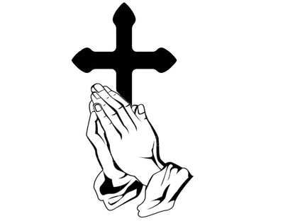 Praying Hands Decal + Cross Decal | Christian Car Decals & Windows, Stickers for Cups