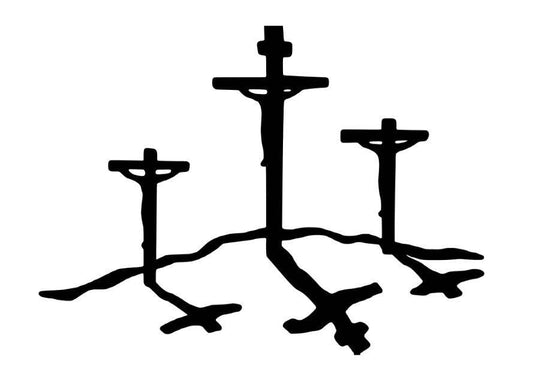 3 CROSSES DECAL | Christian Crosses on Calvary Vinyl Decal – Religious Faith Sticker