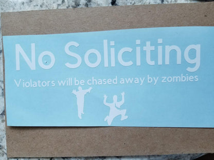 No Soliciting Business Decal No Solicitors Smiley Face Decal  No Soliciting Zombies No Soliciting Cookies or Candy Window Decal