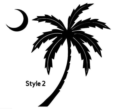 PALM TREE and Moon Decal - Palmetto Tree and Moon Decal  SC Palmetto Tree and Moon Decal Custom Decal  Cup Decal Car Decal Computer Decal