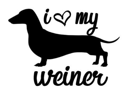 Dog DecaI I Heart My WEINER Decal Window Decal Car Decal Cup Decal