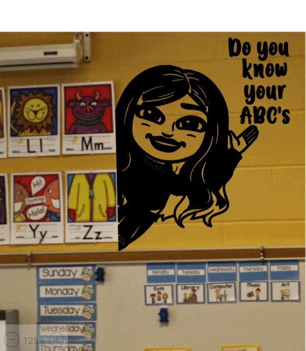 Custom Bitmoji Teacher Decal Personalized Classroom Door, Window, or Computer Decal