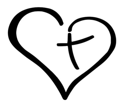 Heart and Cross Decal  - Christian Decal - RTIC Cup Decal Yeti Decal Window Decal