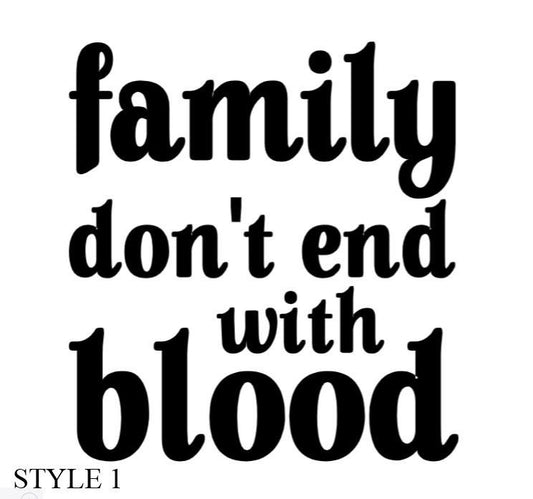 TV SHOW Supernatural Decal  Family Don't End with Blood  Decal  SPN Fan Decal Dean Sam Winchester Car decal Window Decal Rtic/Yeti Cup Decal
