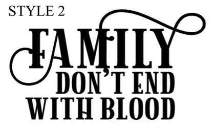 TV SHOW Supernatural Family Don't End with Blood Decal  SPN Fan Decal Dean Sam Winchester Car decal Window Decal Rtic/Yeti Cup Decal
