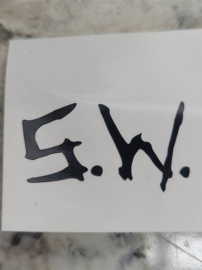 Tv Show Supernatural Set of Initials SW DW Sam Winchester  Dean  Winchester Decal SPN Fan #SPNfamily Decal Car decal Window Decal  Cup Decal