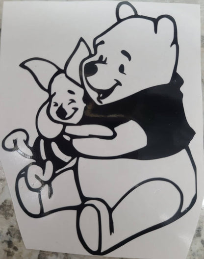 POOH & PIGLET  (with or without)Pooh quote "As soon as I saw you I knew an adventure was going to happen" Friendship decal Love Decal
