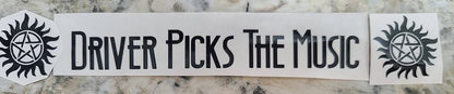 TV SHOW Supernatural Driver Picks the Music Shotgun Shuts His Cakehole Decal SPN Fan #SPNfamily Decal  Winchester Car decal Window Decal