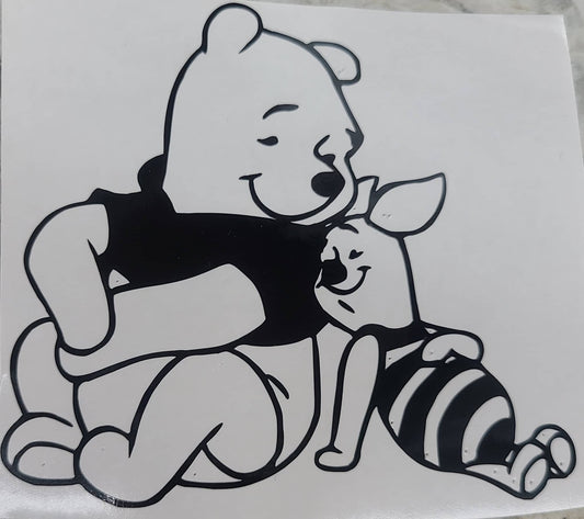 POOH & PIGLET  (with or without)Pooh quote "As soon as I saw you I knew an adventure was going to happen" Friendship decal Love Decal