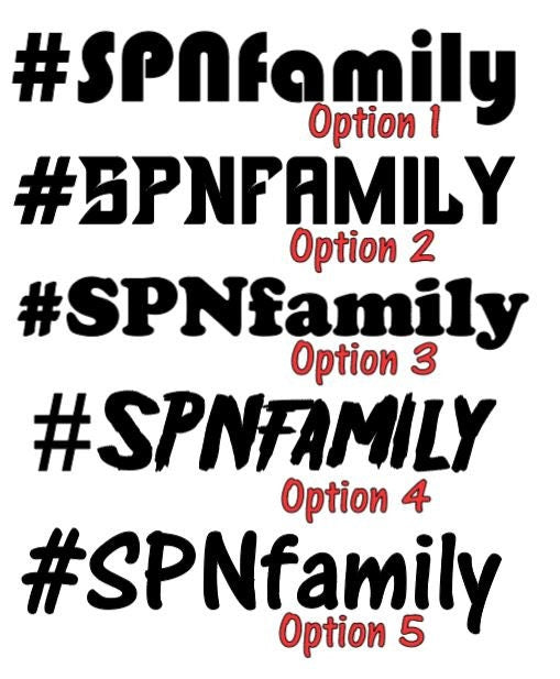 TV SHOW Supernatural #SPNfamily Decal SPN Fan #SPNfamily Decal  Winchester Car decal Window Decal  Cup Decal