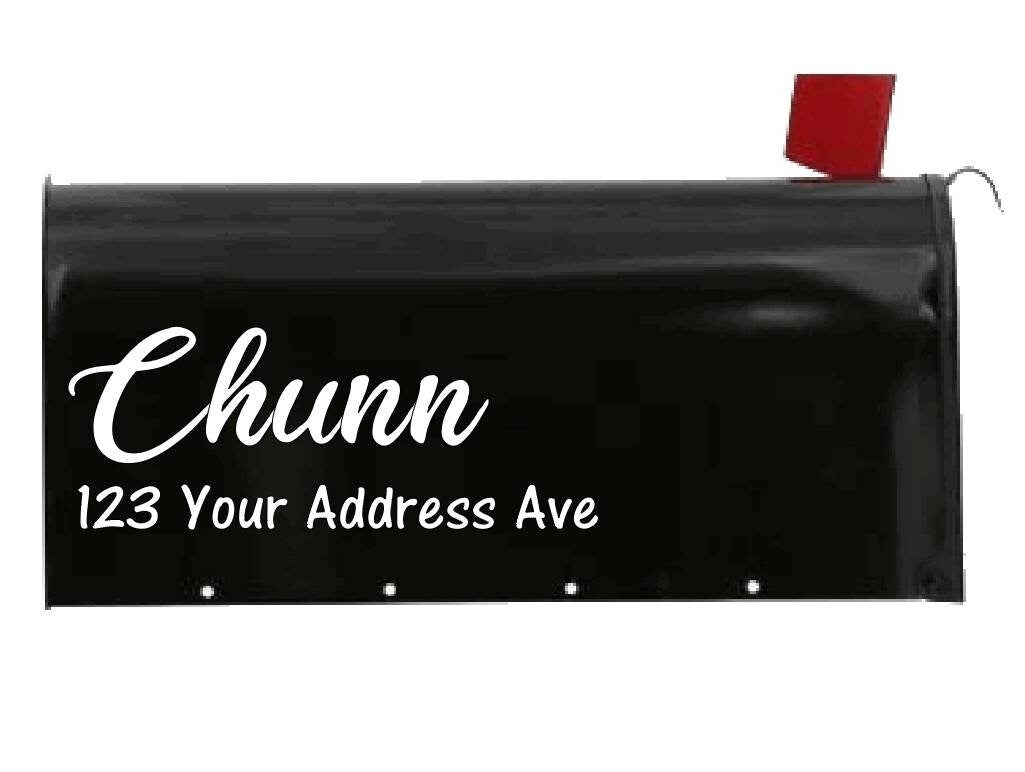 Personalized Mailbox Decal Name and Address Decal Front # Decal Left Side Right Side Decal