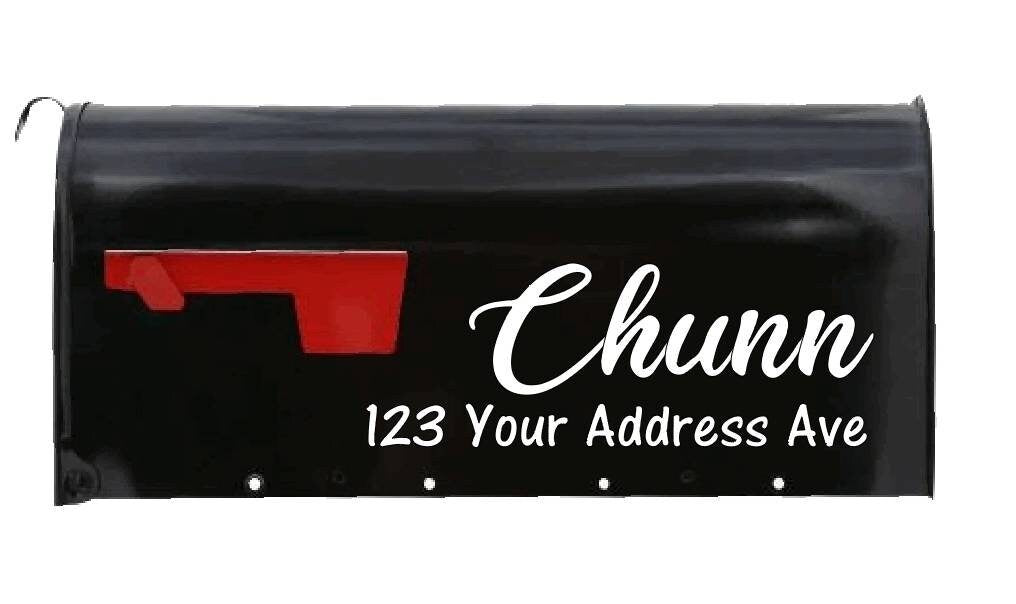 Personalized Mailbox Decal Name and Address Decal Front # Decal Left Side Right Side Decal