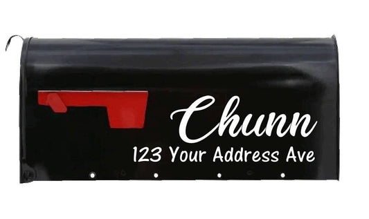 Personalized Mailbox Decal Name and Address Decal Front # Decal Left Side Right Side Decal