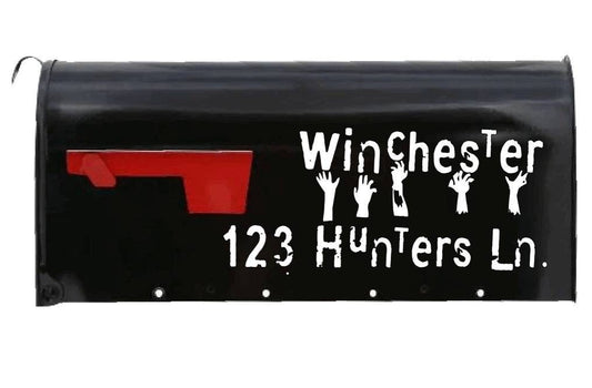 Personalized Zombie Hand Mailbox Decal Name and Address Zombie Decal Front # Decal Left Side Right Side Decal