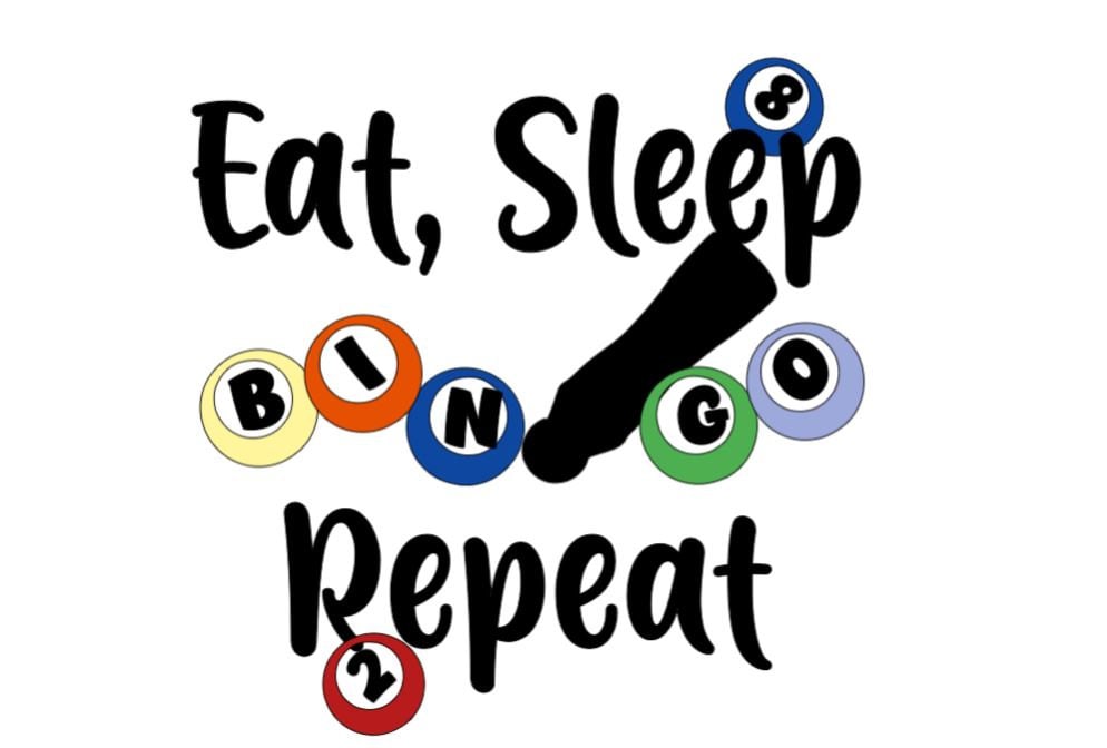 Vinyl Decal |Shop our Bingo Decal "EAT Sleep BINGO Repeat" featuring colorful Bingo balls. Perfect for car windows, mugs, computers, etc. A must-have for Bingo lovers!