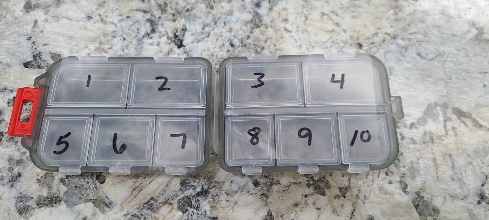 Pocket Pharmacy Travel/Portable pill case 10 compartments with custom labels, button holder, custom travel jewelry case with labels,