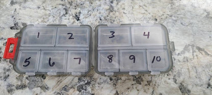 Pocket Pharmacy Travel/Portable pill case 10 compartments with custom labels, button holder, custom travel jewelry case with labels,