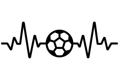 Sports Decal HEART BEAT Football, Volleyball or  Soccer ball  - Custom Sport request Decal Window Decal Rtic/Yeti Cup Decal Mirror Decal