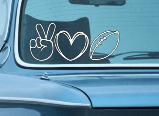Sports Decal PEACE LOVE & Soccer/Baseball/Basketball Decal Window Decal Rtic/Yeti Cup Decal Mirror decal Computer Decal | Vinyl Decal