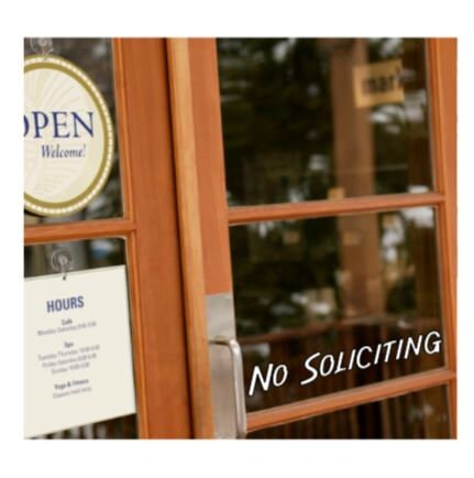 NO SOLICITING BUSINESS decal Business window decal Business Door decal