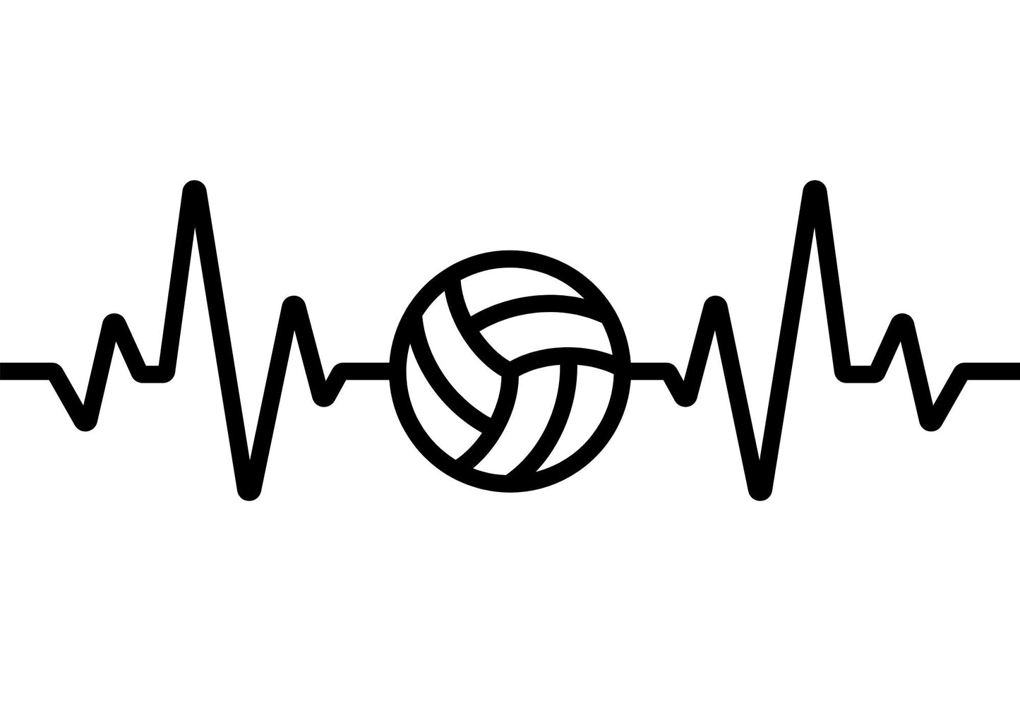 Sports Decal HEART BEAT Football, Volleyball or  Soccer ball  - Custom Sport request Decal Window Decal Rtic/Yeti Cup Decal Mirror Decal