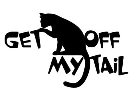 GET OFF my TAIL With Cat Decal Get off my tail Vinyl decal with cat  Window Decal Rtic/Yeti Cup Decal Mirror decal Computer Decal