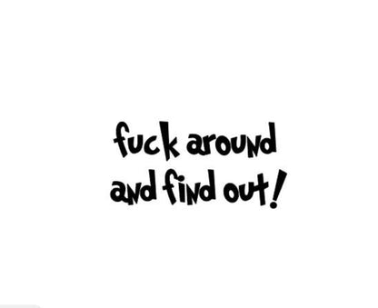 Fuck Around and Find Out Vinyl Decal F#ck around and find out! Decal; Car decal Window Decal Rtic/Yeti Cup Decal