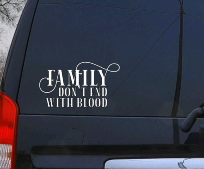 TV SHOW Supernatural Family Don't End with Blood Decal  SPN Fan Decal Dean Sam Winchester Car decal Window Decal Rtic/Yeti Cup Decal