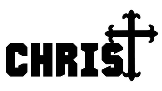 Vinyl Decal Bold Christian Typography with Cross Design (cross replaces the T) Christ Logo Art - Religious - Christian